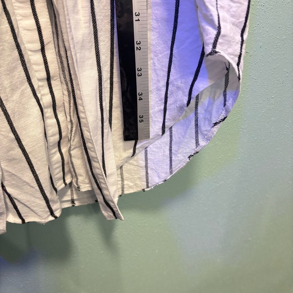 Banana Republic Black and White Striped Long Sleeve Tie Shirt Dress Size S - Picture 5 of 5